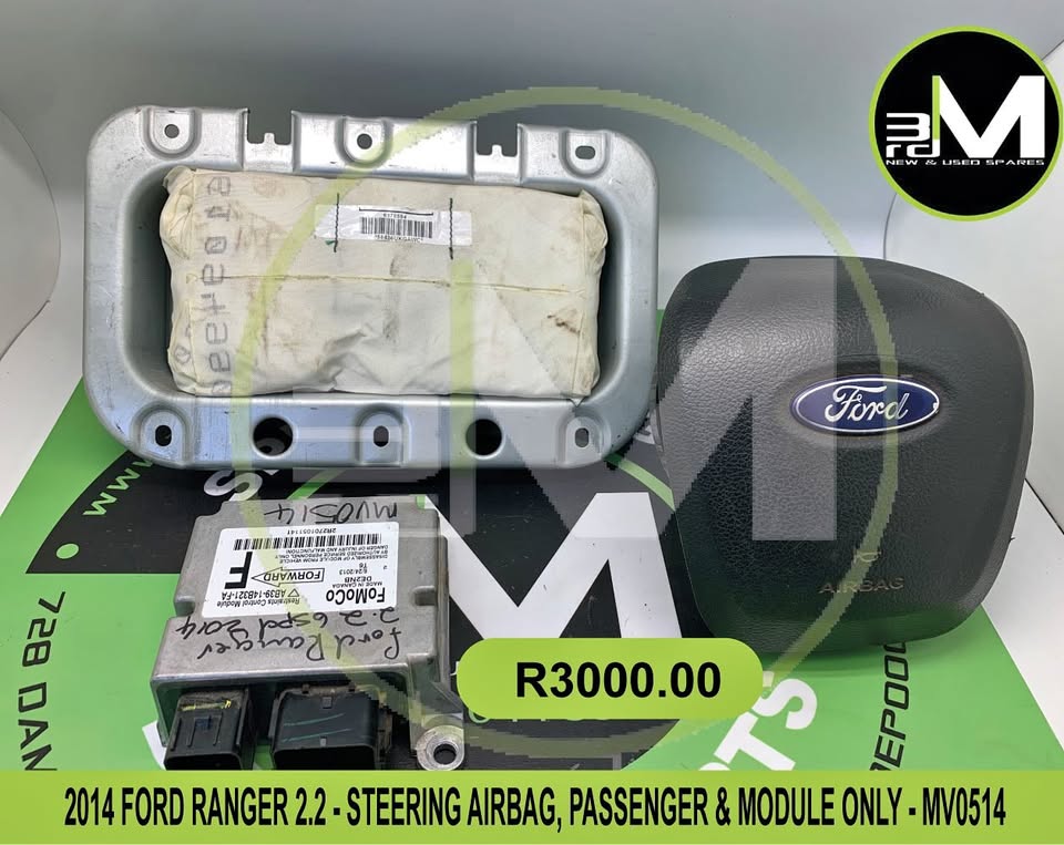 AIRBAGS - STEERING, PASSENGER AND MODULE ONLY - 2014 FORD RANGER 2.2 - Private Seller AIRBAGS - STEERING, PASSENGER AND MODULE ONLY - 2014 FORD RANGER 2.2 - Private Seller
