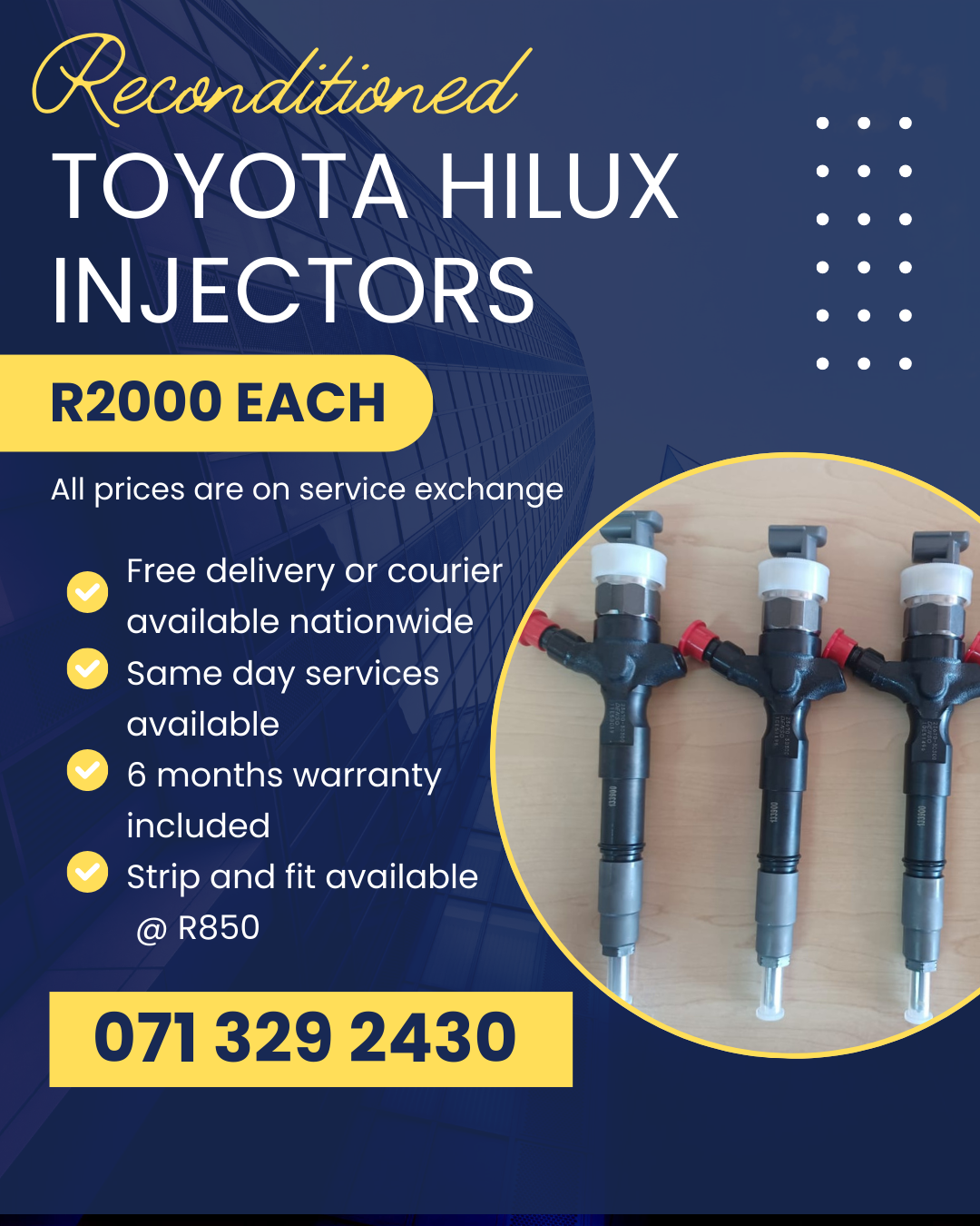 TOYOTA HILUX DIESEL INJECTORS FOR SALE WITH WARRANTY ON - Private Seller TOYOTA HILUX DIESEL INJECTORS FOR SALE WITH WARRANTY ON - Private Seller