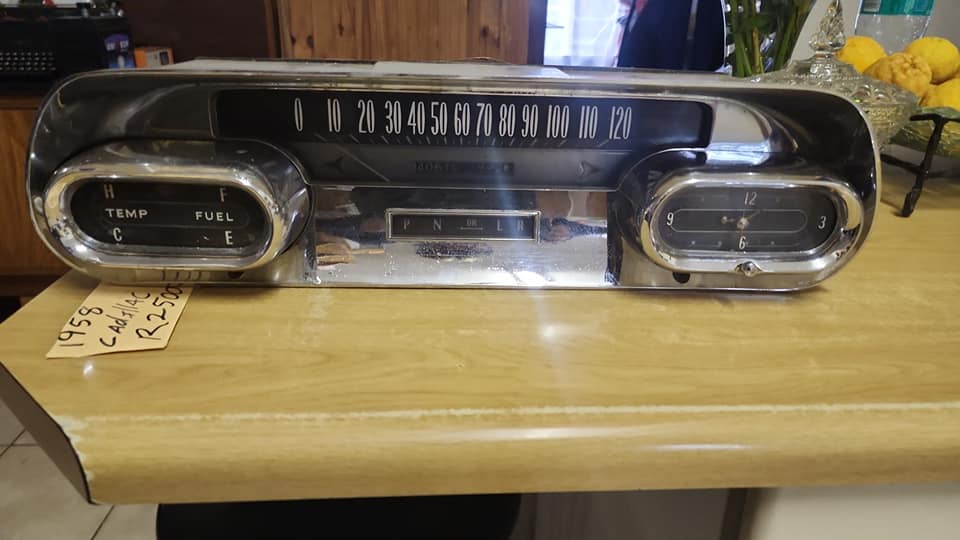 1958 Cadillac Coupe Deville Fleetwood Eldorado Speedometer Dash Bezel - Private Seller 1958 Cadillac Coupe Deville Fleetwood Eldorado Speedometer Dash Bezel - Private Seller