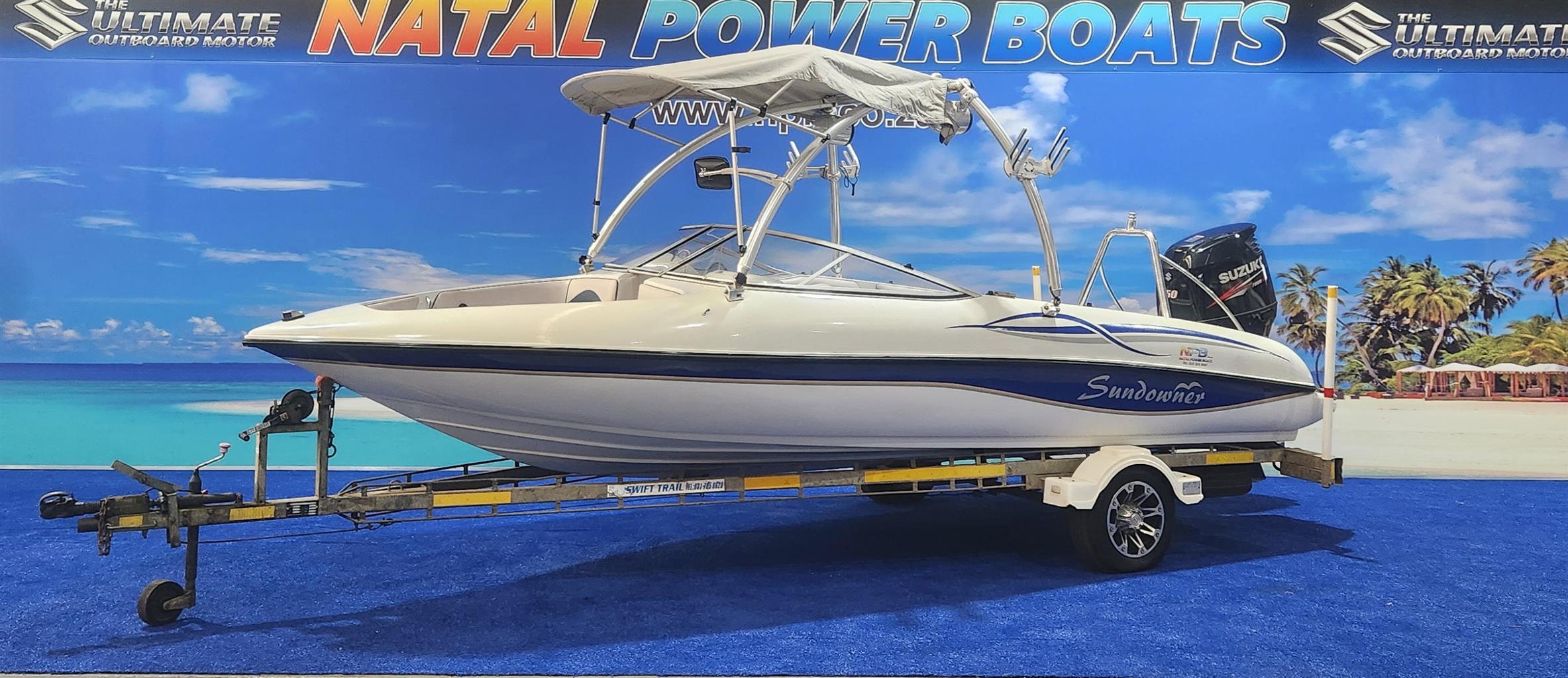 SUNDOWNER 190 ON TRAILER 150 HP SUZUKI 4 STROKE