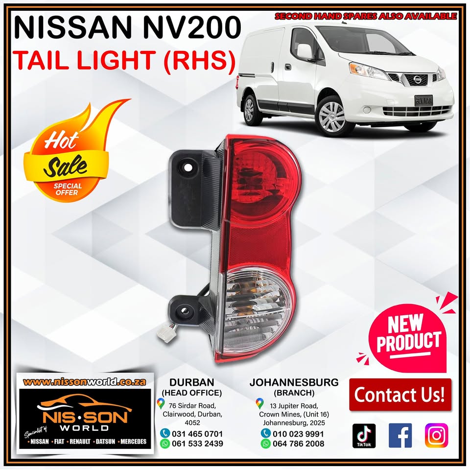 Nissan NV200 Tail Light (RHS) - Private Seller Nissan NV200 Tail Light (RHS) - Private Seller