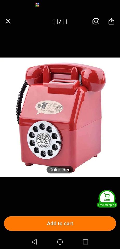Vintage telephone money saving box