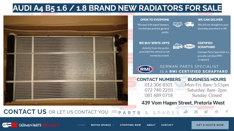 AUDI A4 B5 1.6 / 1.8 BRAND NEW RADIATORS FOR SALE - Private Seller AUDI A4 B5 1.6 / 1.8 BRAND NEW RADIATORS FOR SALE - Private Seller