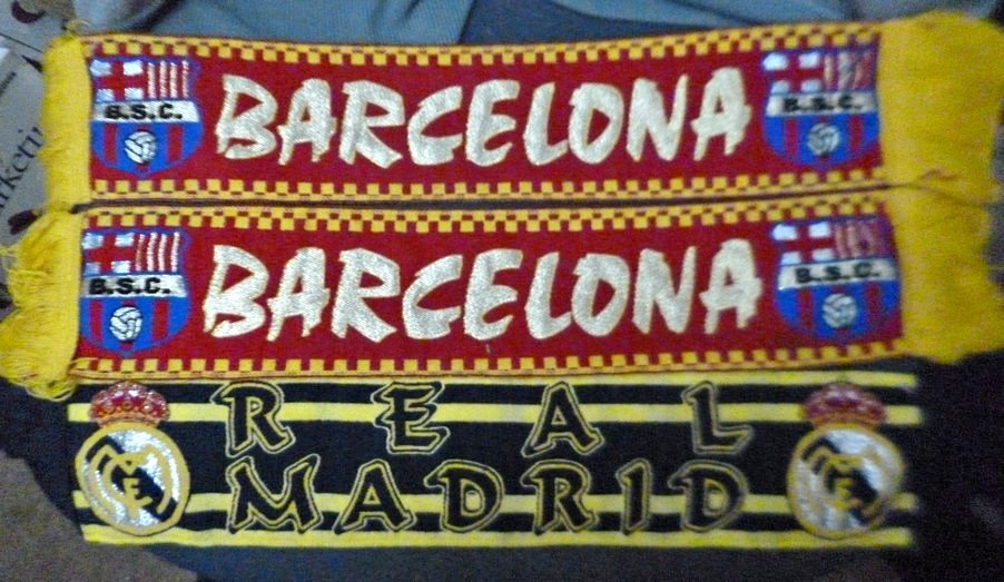 2 Barcelona  & 1 Real Madrid Football Scarves