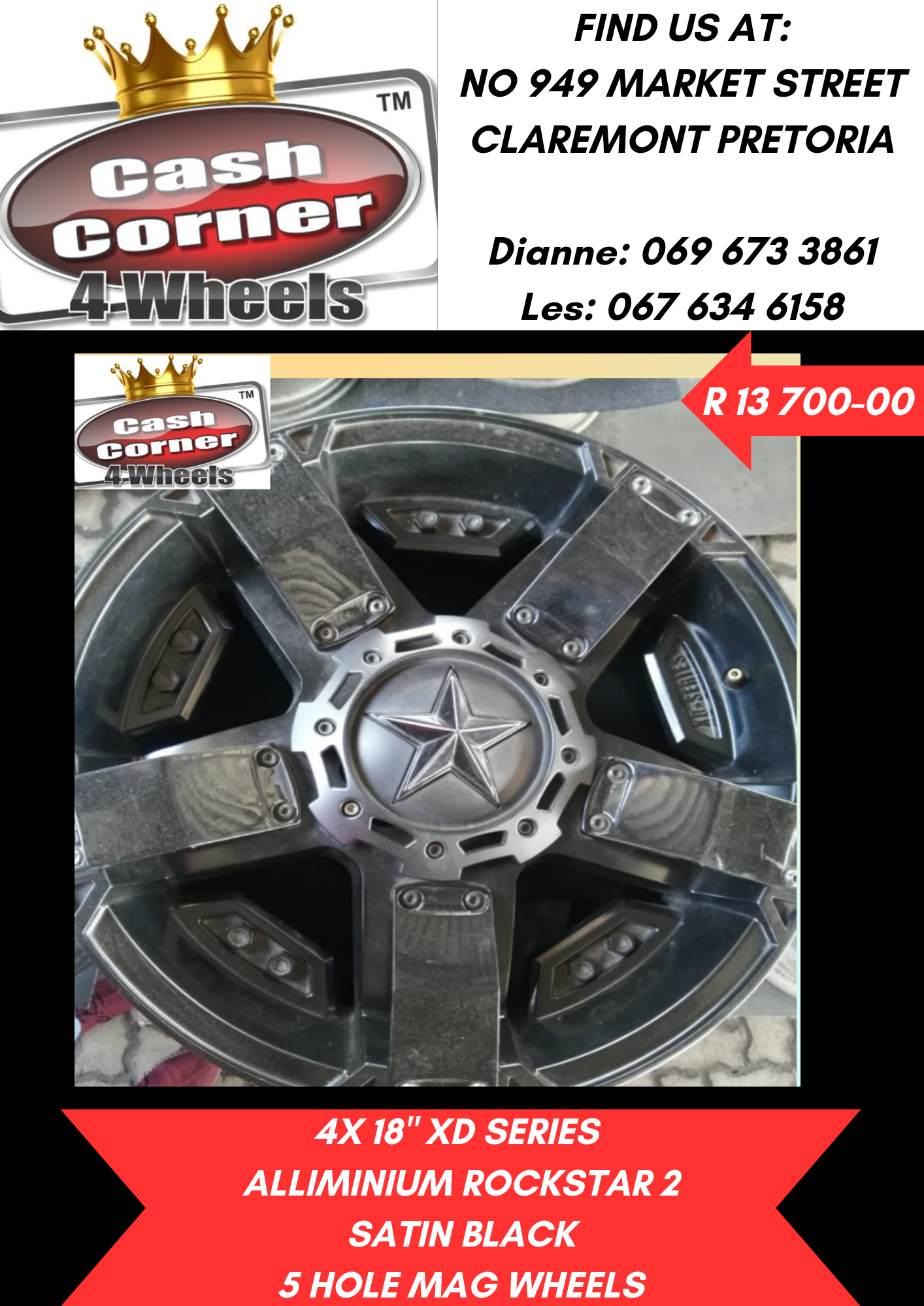 4X 18" AMAROK XD SERIES ALUMINUM ROCKSTAR 2 SATIN BLACK 5 HOLE MAG WHEELS - Private Seller 4X 18" AMAROK XD SERIES ALUMINUM ROCKSTAR 2 SATIN BLACK 5 HOLE MAG WHEELS - Private Seller