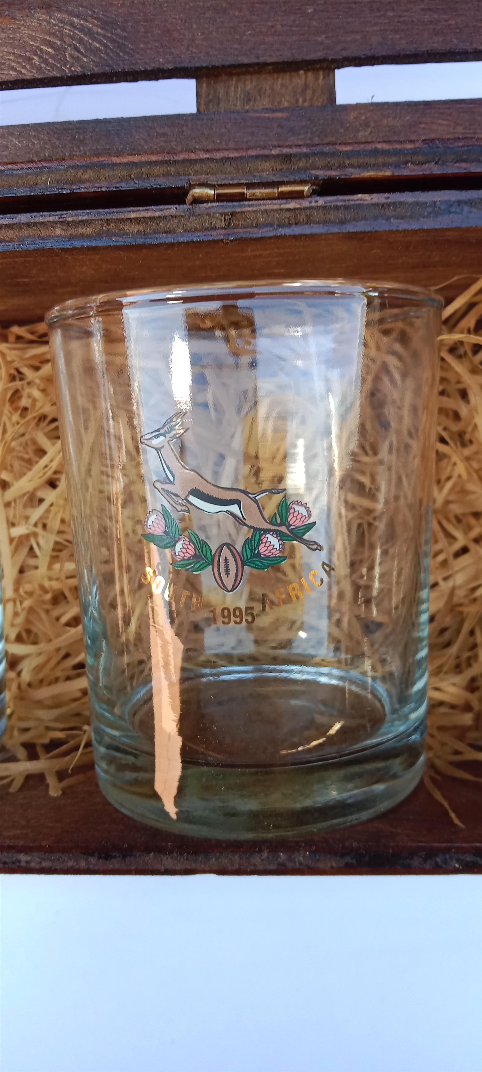 1995 Rugby World Cup Glasses with Braai Apron