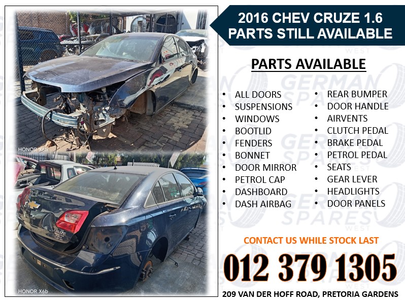 2016 CHEV CRUZE 1.6 PARTS STILL AVAILABLE - Private Seller 2016 CHEV CRUZE 1.6 PARTS STILL AVAILABLE - Private Seller