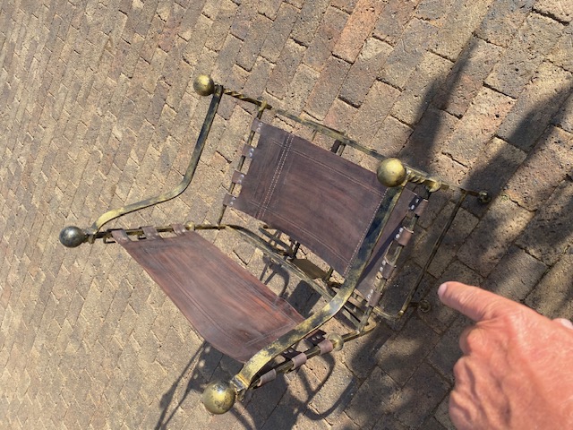 Chair wrought iron & leather quality