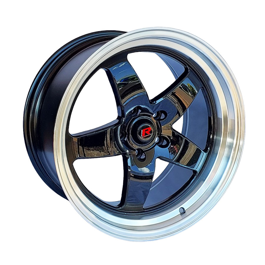 18″ GR8803 5/114 Gloss Black Machine Lip Alloy Wheels