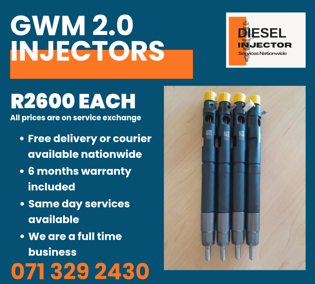 GWM 2.0 INJECTORS FOR SALE WITH WARRANTY ON