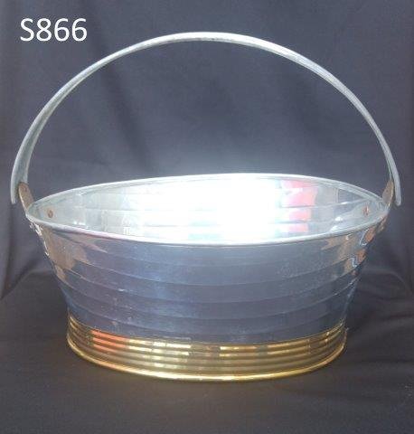Galvanised bowl with gold base for sale