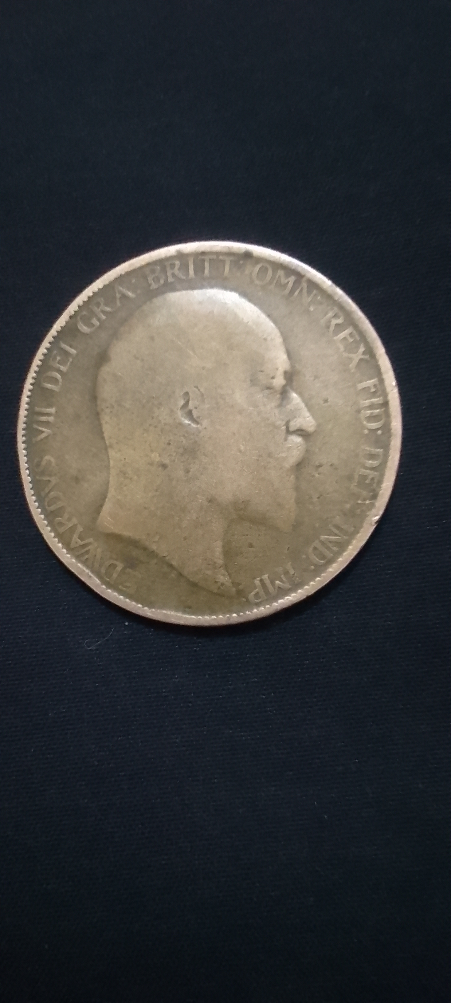 1903 United Kingdom British 1 Penny Coin King Edward VII