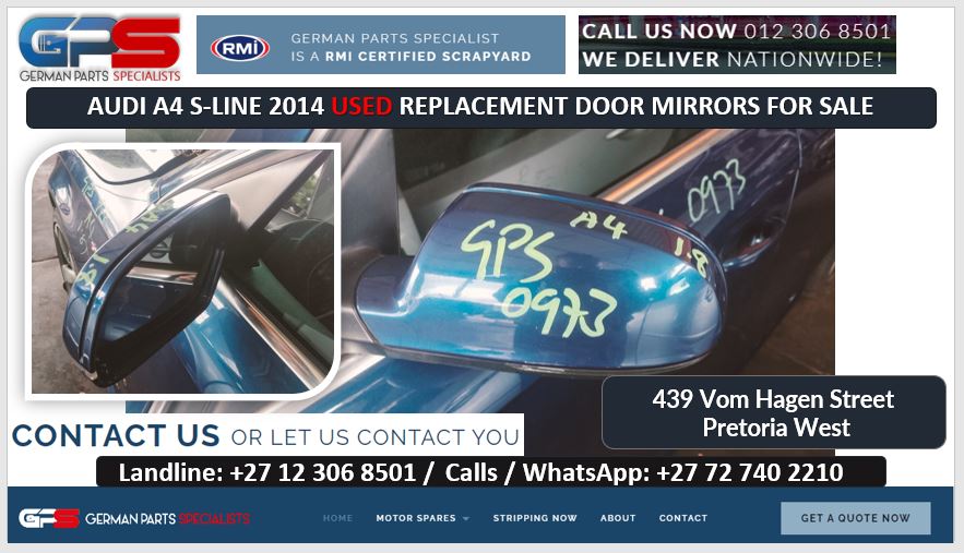 Audi A4 S-line 2014 USED replacement door mirrors for sale - Private Seller Audi A4 S-line 2014 USED replacement door mirrors for sale - Private Seller