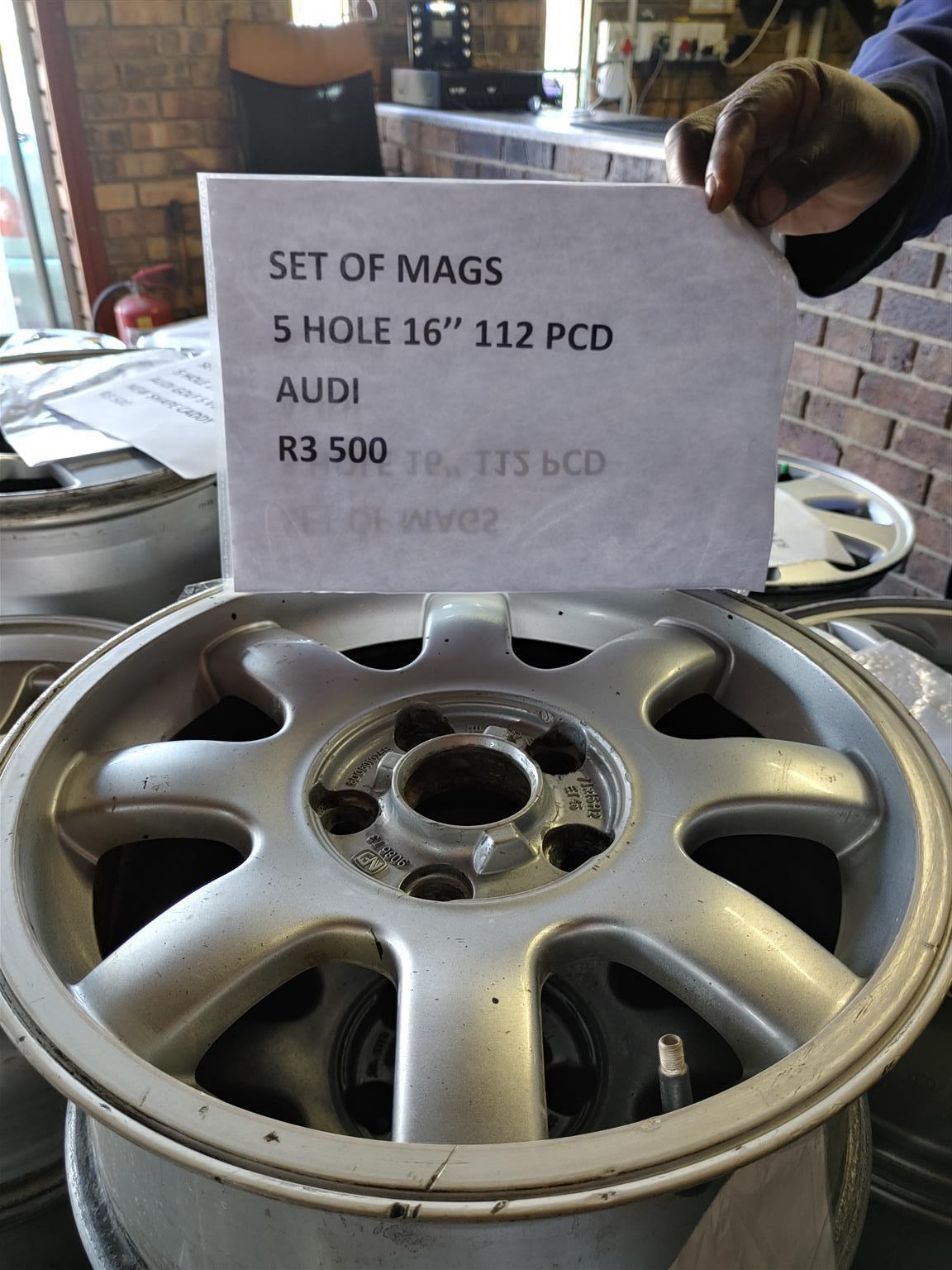MAGS SET AUDI 5 HOLE 16" 112 PCD R3500I - Private Seller MAGS SET AUDI 5 HOLE 16" 112 PCD R3500I - Private Seller
