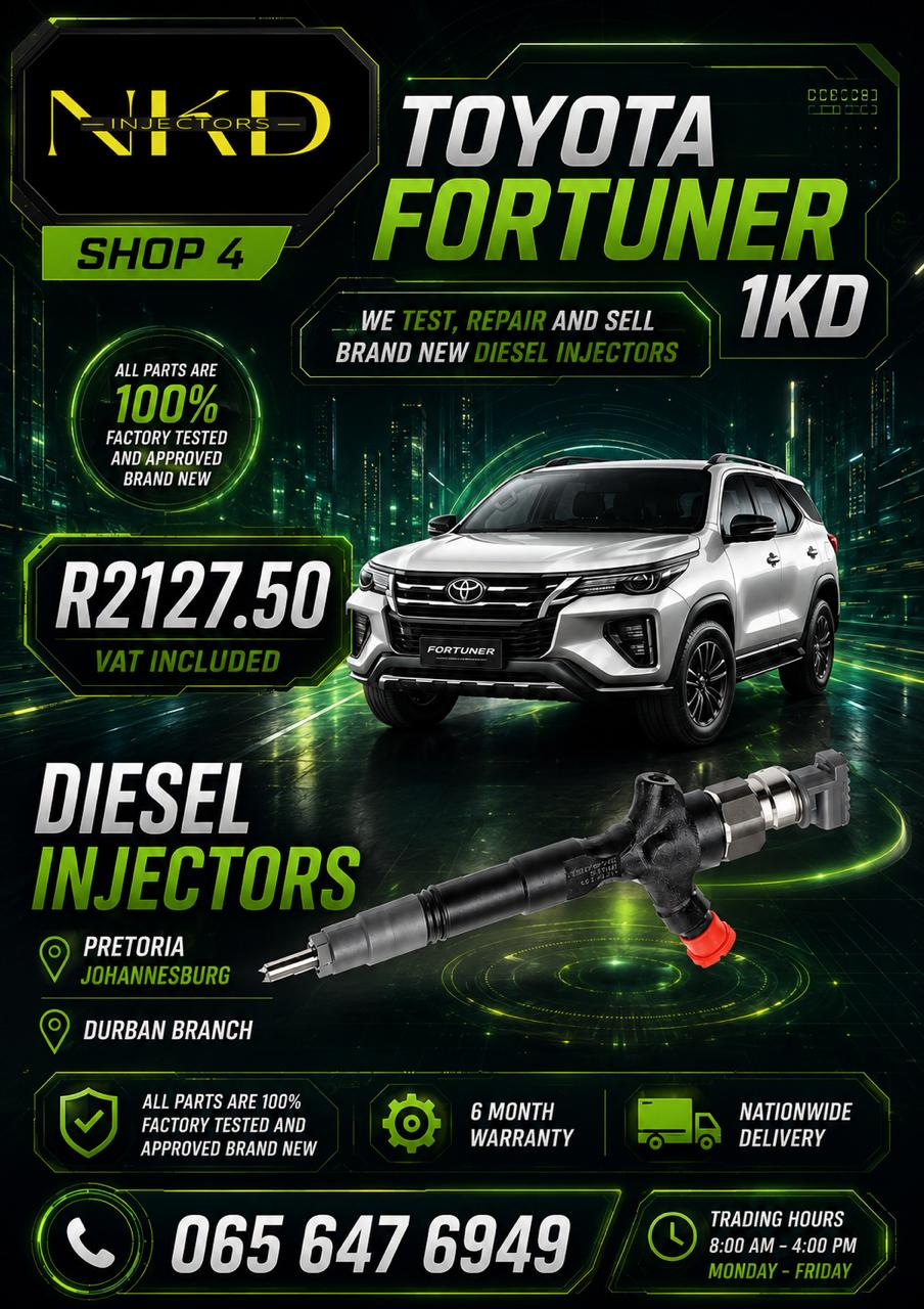 NKD_Recon_Toyota_Fortuner_1KD_Diesel_Injectors - Private Seller NKD_Recon_Toyota_Fortuner_1KD_Diesel_Injectors - Private Seller
