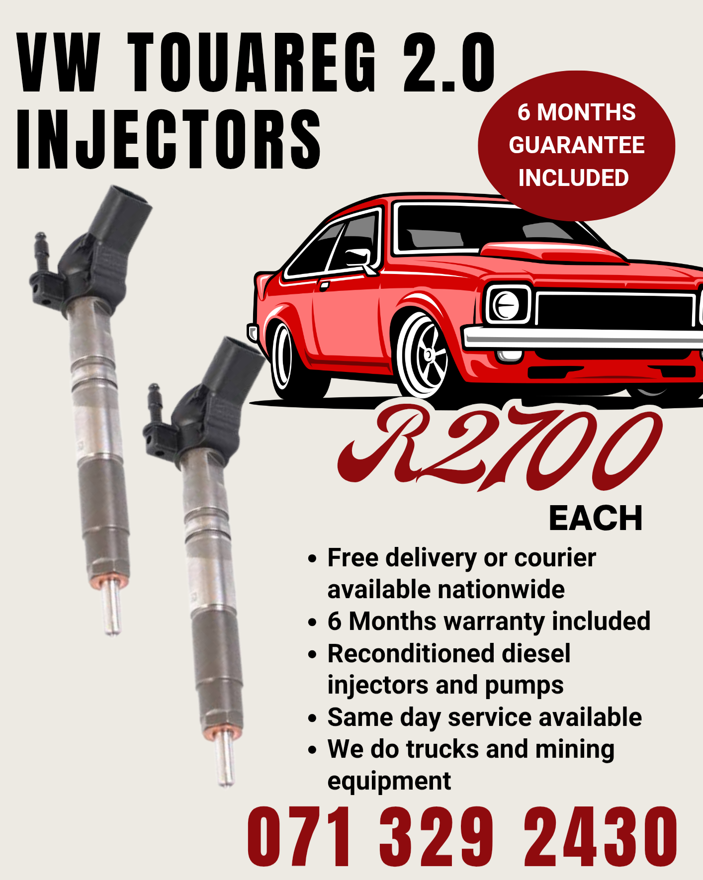 VW TOUAREG 2.0 INJECTORS FOR SALE WITH WARRANTY INCLUDED - Private Seller VW TOUAREG 2.0 INJECTORS FOR SALE WITH WARRANTY INCLUDED - Private Seller