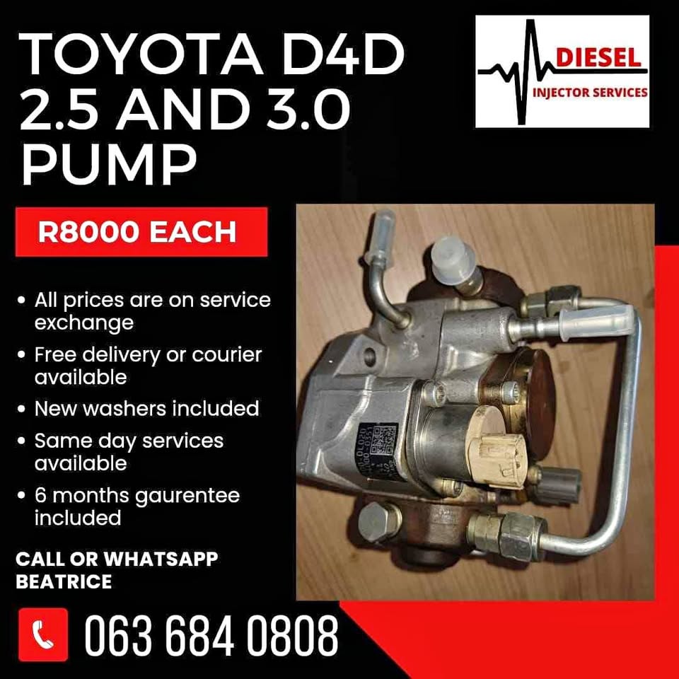 TOYOTA D4D 2.5 AND 3.0 DIESEL pump FOR SALE WITH WARRANTY