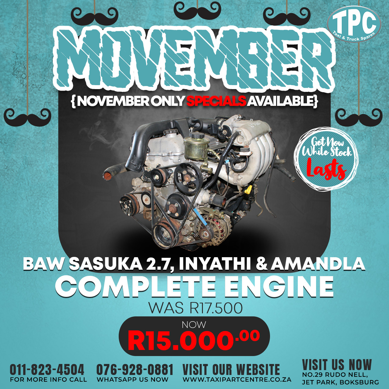 BAW Sasuka, Inyathi, Amndla Complete Engine | Junk Mail Marketplace