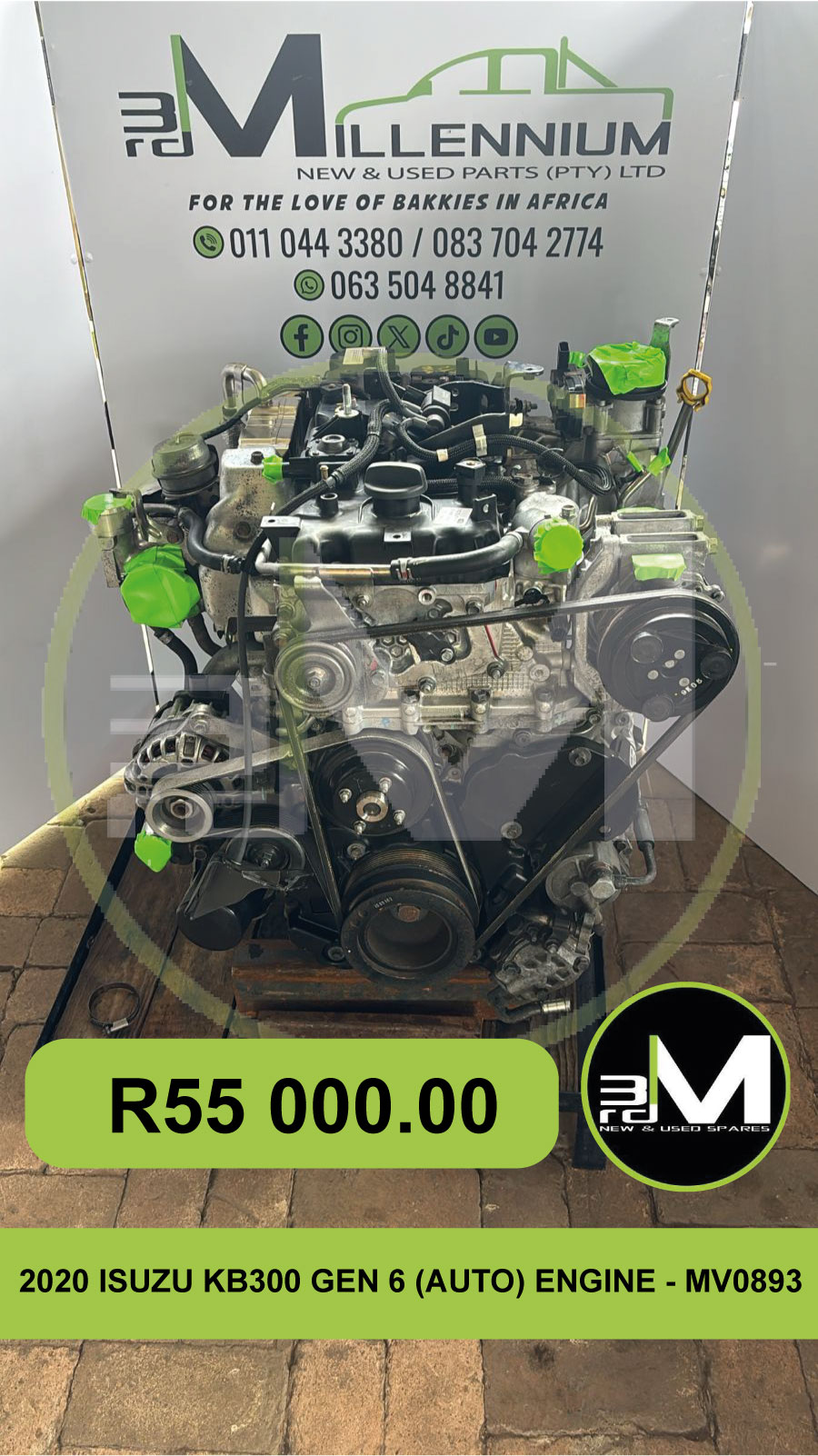 2020 ISUZU KB300 GEN 6 (AUTO) ENGINE - MV0893 - Private Seller 2020 ISUZU KB300 GEN 6 (AUTO) ENGINE - MV0893 - Private Seller