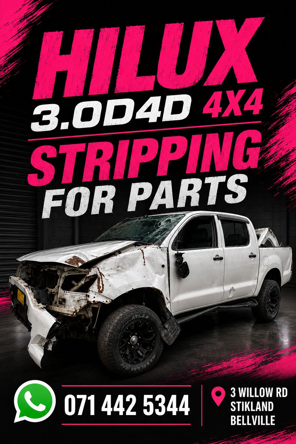 Hilux 3.0 D4D 4×4 - Stripping for parts - Private Seller Hilux 3.0 D4D 4×4 - Stripping for parts - Private Seller