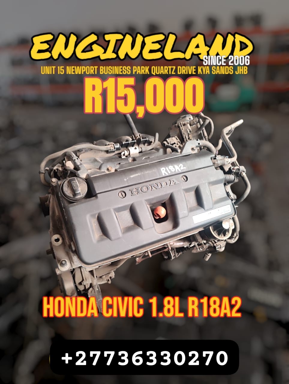 HONDA CIVIC 1.8L R18A2 ENGINE. - Private Seller