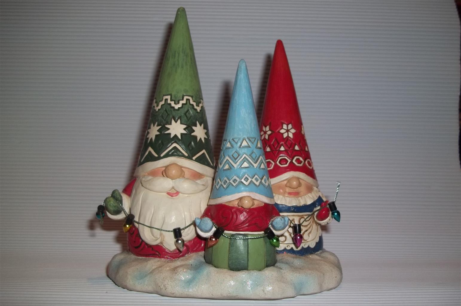 Family of Gnomes by Jim Shore, British Telephone Booth Family of Gnomes by Jim Shore, British Telephone Booth