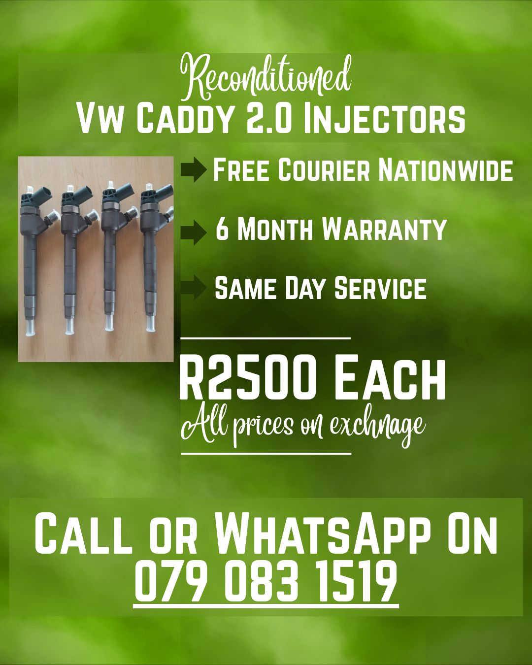 VW CADDY 2.0 INJECTORS FOR SALE WITH WARRANTY INCLUDED - Private Seller VW CADDY 2.0 INJECTORS FOR SALE WITH WARRANTY INCLUDED - Private Seller
