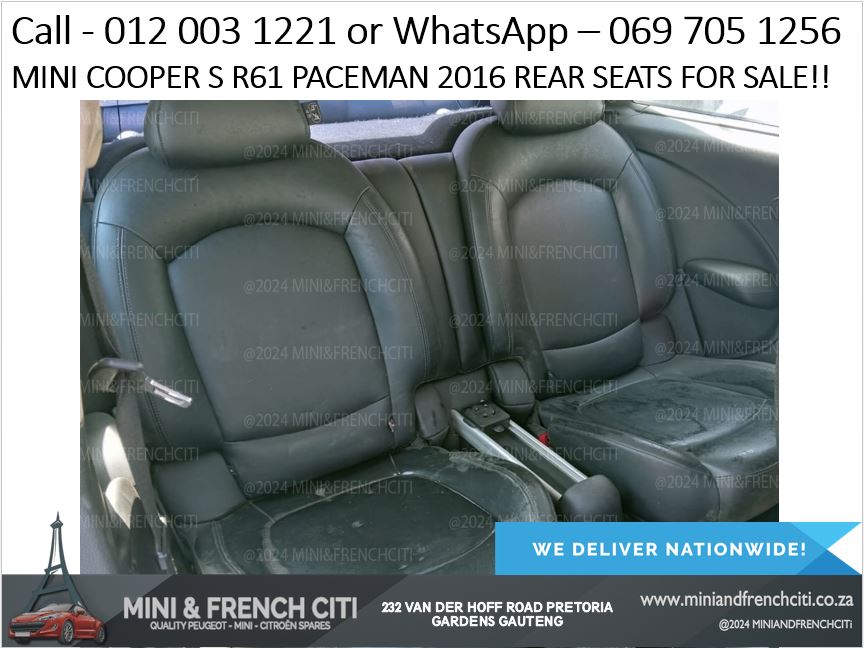 Mini Cooper S R61 Paceman 2016 Rear Seats For Sale - OEM Seat Replacements - Private Seller Mini Cooper S R61 Paceman 2016 Rear Seats For Sale - OEM Seat Replacements - Private Seller