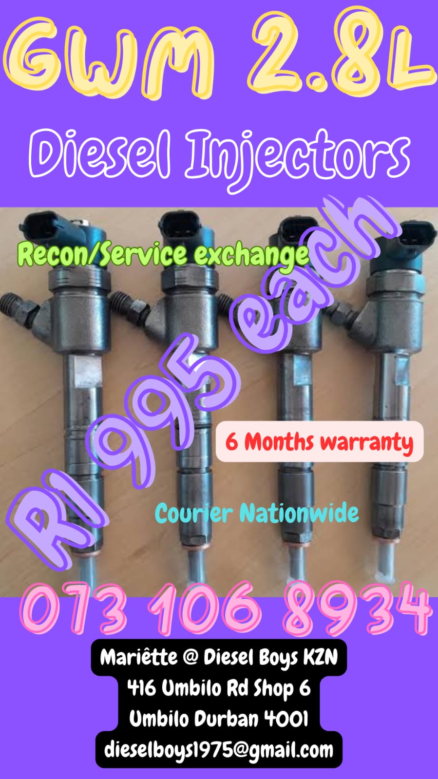 GWM 2.8L Diesel Injectors - Private Seller
