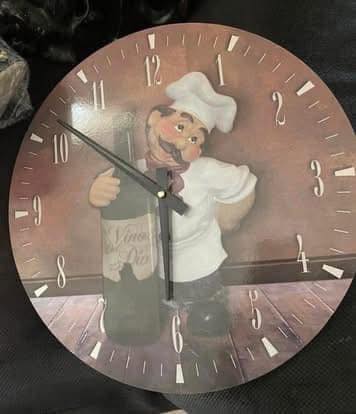 Two collectible chef wall clocks for sale