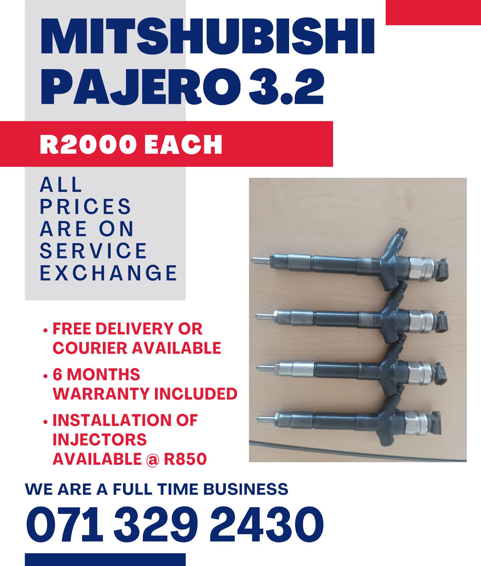 MITSHUBISHI PAJERO 3.2 INJECTORS FOR SALE WITH WARRANTY - Private Seller MITSHUBISHI PAJERO 3.2 INJECTORS FOR SALE WITH WARRANTY - Private Seller