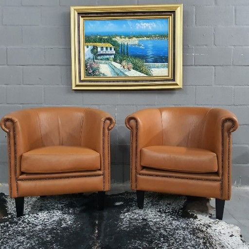 Genuine leather tub chair hot sale