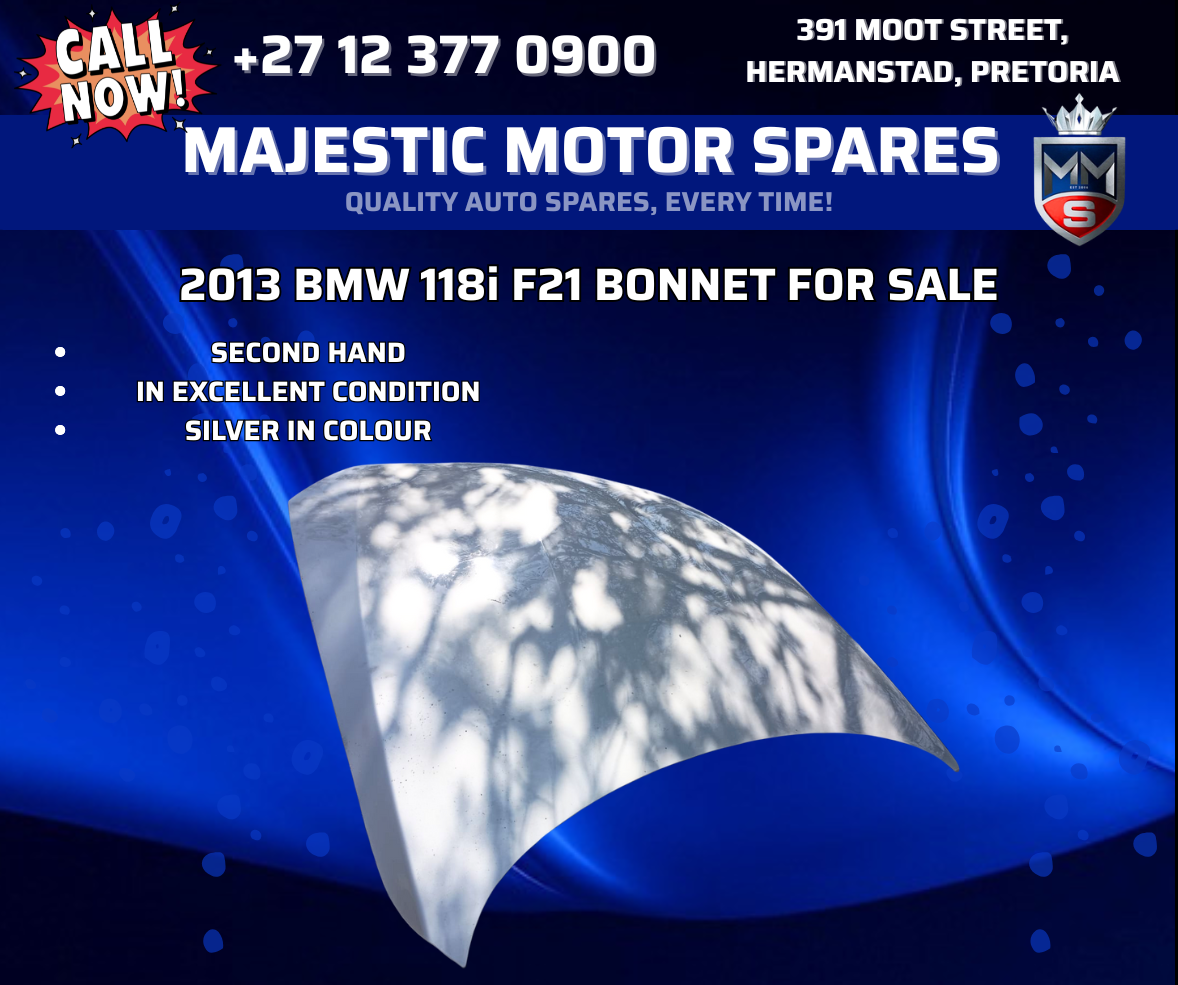 2013 BMW 118i F21 Bonnet – Used OEM Replacement - Private Seller 2013 BMW 118i F21 Bonnet – Used OEM Replacement - Private Seller