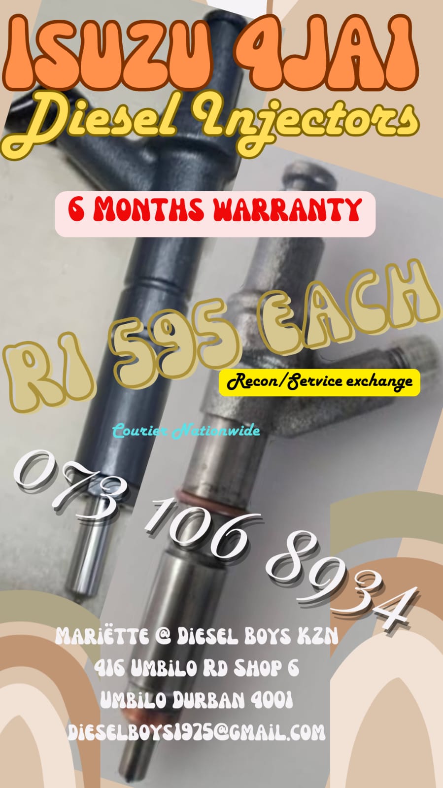 Isuzu 4JA1 Diesel Injectors - Private Seller Isuzu 4JA1 Diesel Injectors - Private Seller