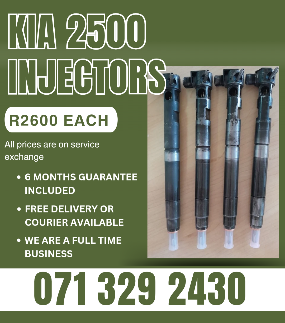KIA 2500 INJECTORS FOR SALE WITH WARRANTY ON - Private Seller KIA 2500 INJECTORS FOR SALE WITH WARRANTY ON - Private Seller