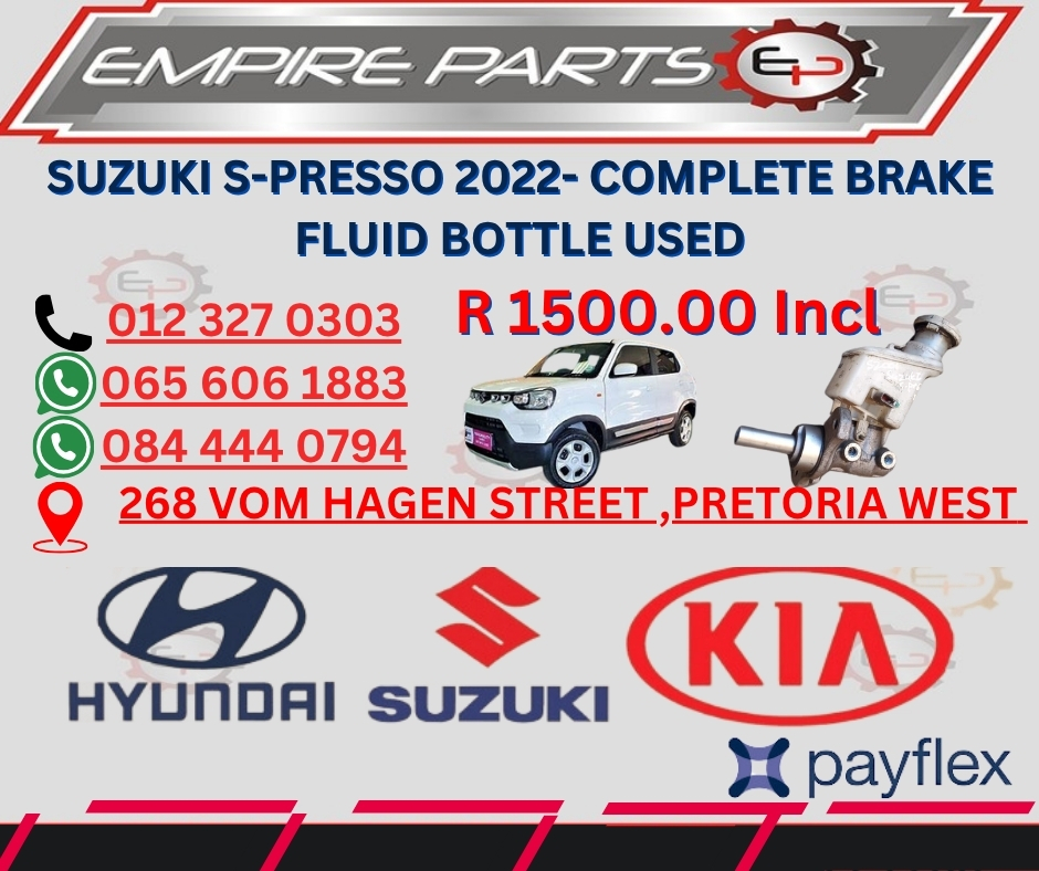 SUZUKI S-PRESSO 2022- COMPLETE BRAKE FLUID BOTTLE USED - Private Seller