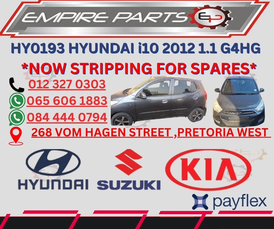 HY0193 HYUNDAI i10 2012 1.1 G4HG *NOW STRIPPING FOR SPARES* - Private Seller