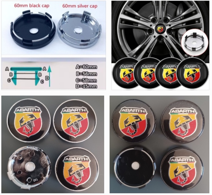 FIAT and Arbarth wheel centre caps badges. - Private Seller FIAT and Arbarth wheel centre caps badges. - Private Seller