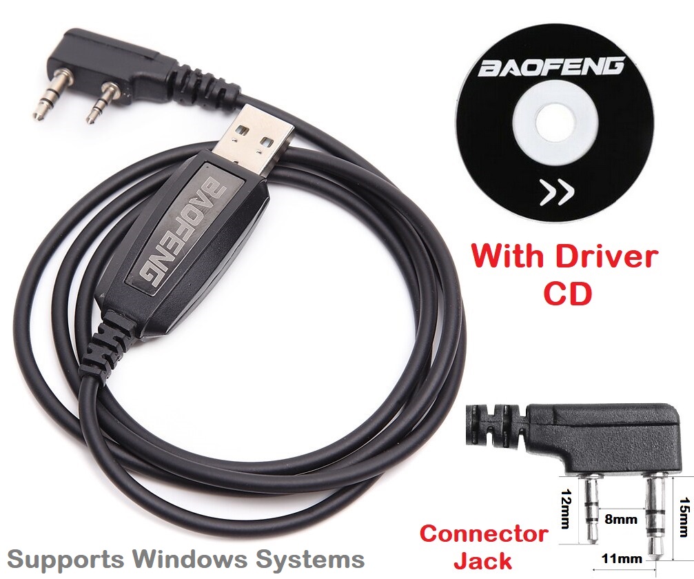 USB Programming Cable plus CD For Two-Way Walkie Talkie Radios/Transceivers. NEW