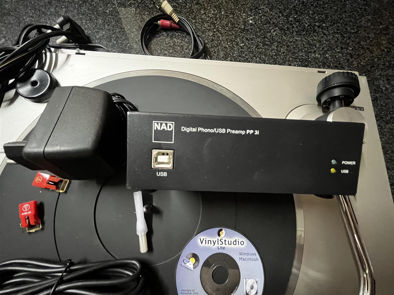 Sansui Record Players Two Units with NAD Pre amp LP to CD Converter.