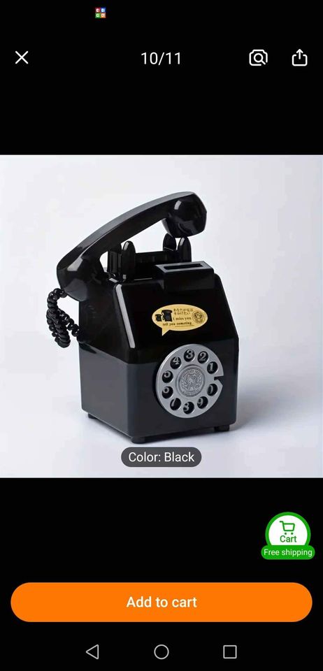 Vintage telephone money saving box