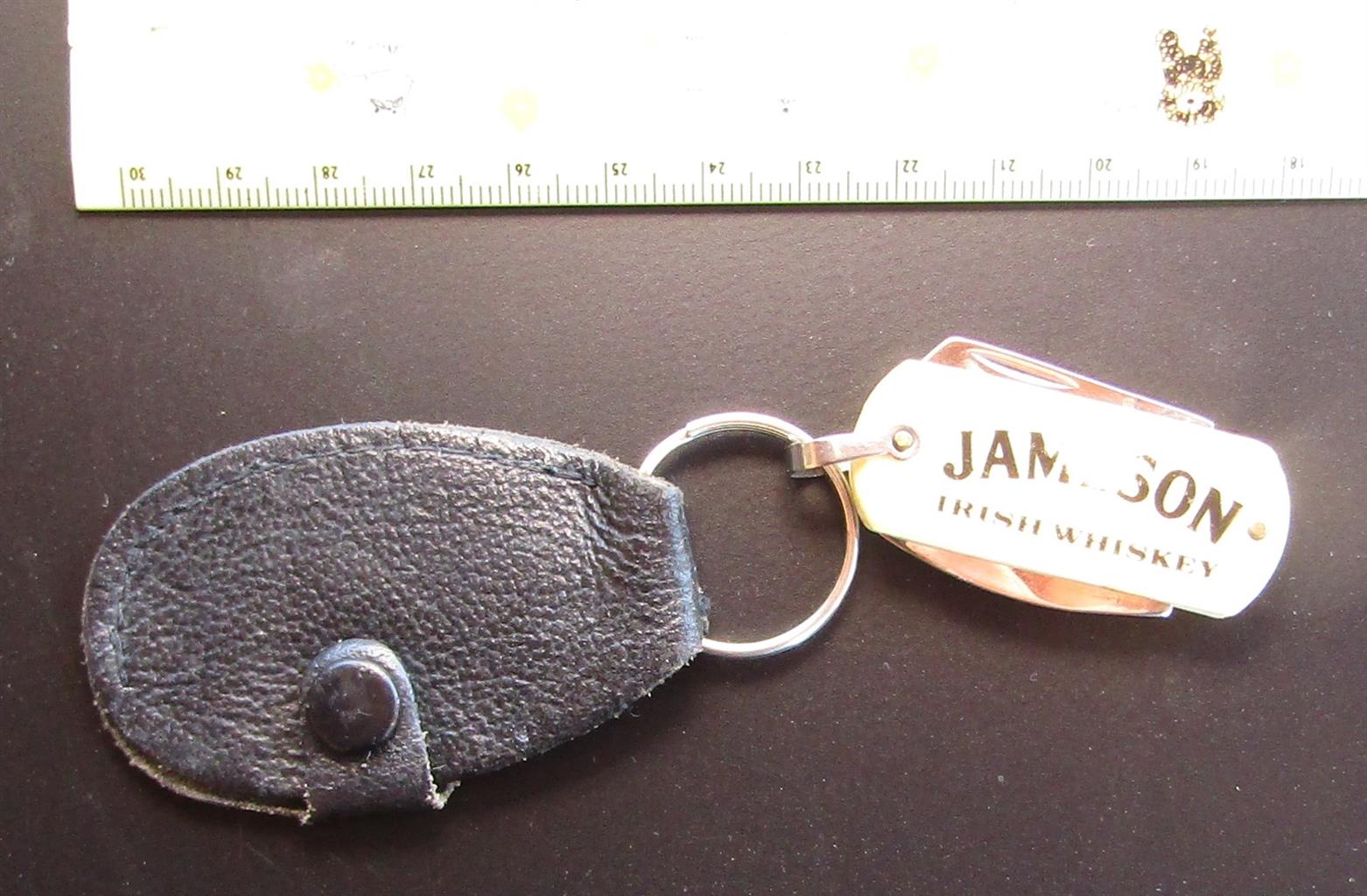 Jameson Irish Whiskey – Pocket-knife with Leather Key Ring Cover