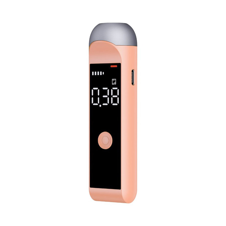 Portable Alcohol Tester High-Accuracy LCD Non-Contact Breathalyzer (peach)