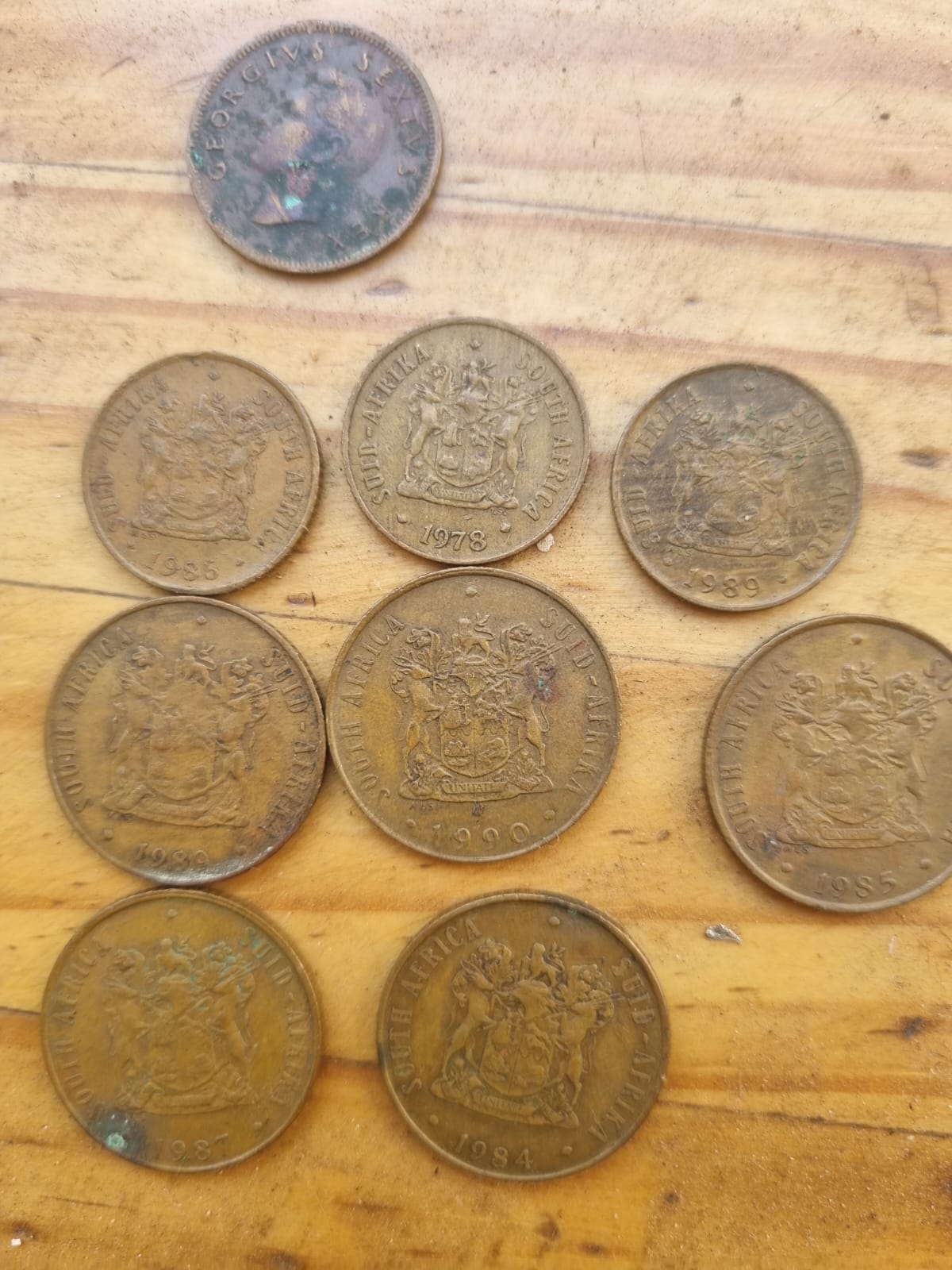 Assorted coins for sale.