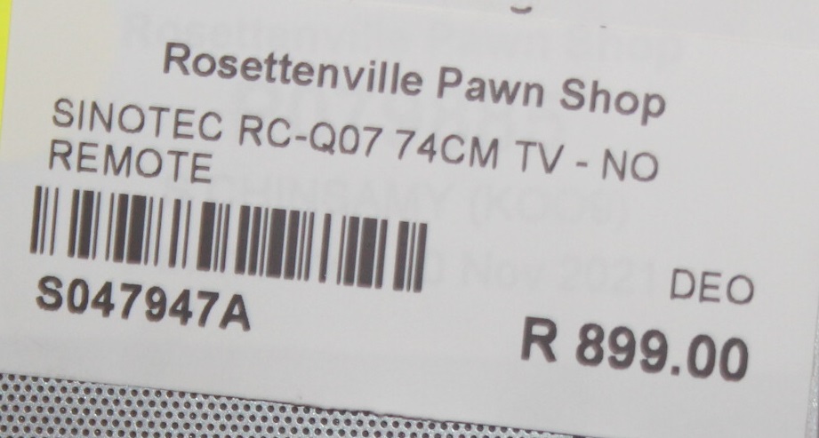 Sinotec 74cm tv no remote S047947A #Rosettenvillepawnshop