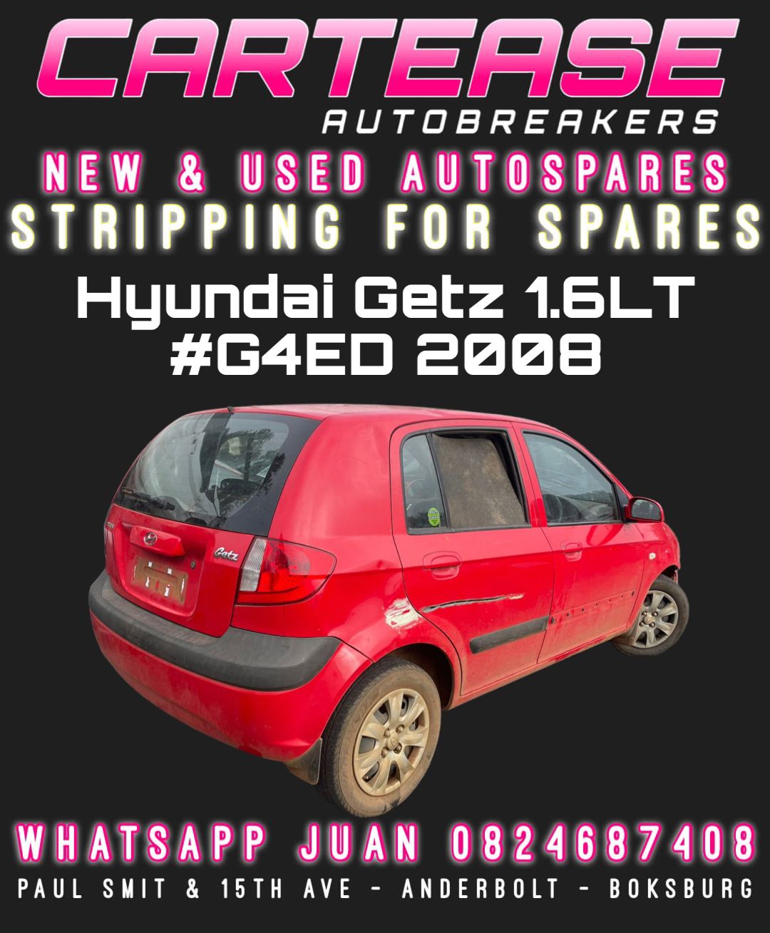 HYUNDAI GETZ 1.6LT #G4ED 2008 STRIPPING FOR SPARES - Private Seller HYUNDAI GETZ 1.6LT #G4ED 2008 STRIPPING FOR SPARES - Private Seller