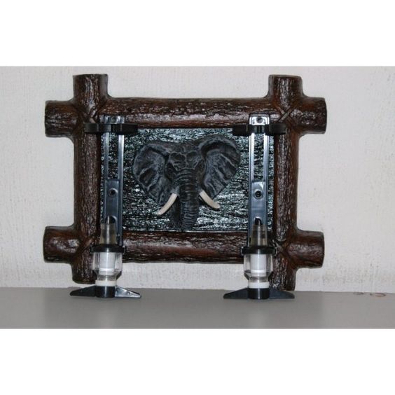 Liquor Dispensers: Elephant Head + 2-Optics. Mahogany Finish. Brand New Products