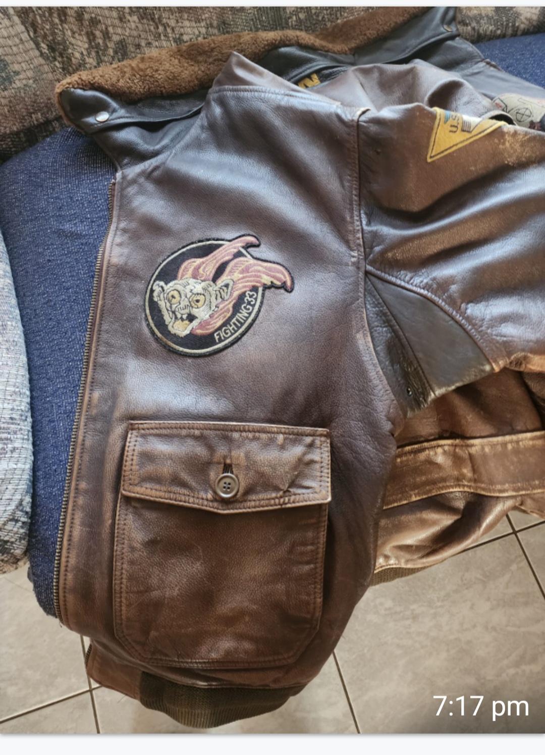 US navy father and son avirex bomber jacket.