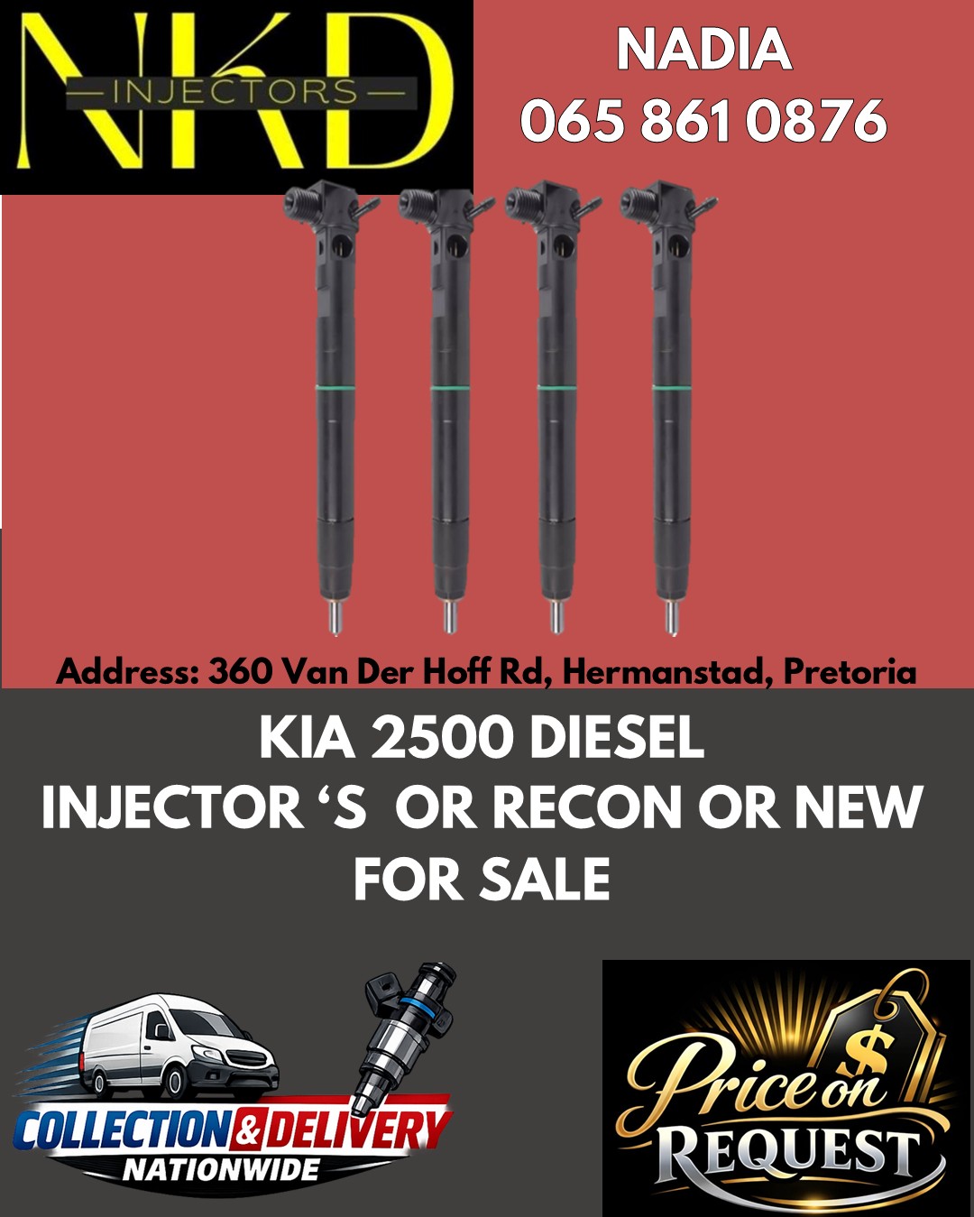 KIA 2500 DIESEL INJECTORS 6 MONTHS WARRANTY - Private Seller KIA 2500 DIESEL INJECTORS 6 MONTHS WARRANTY - Private Seller