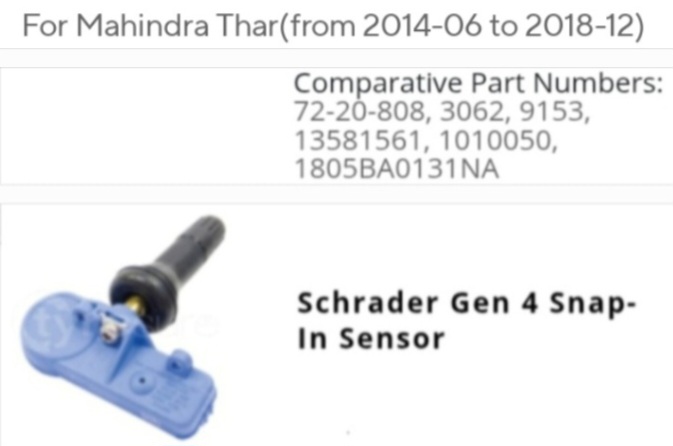 Mahindra Thar TPMS tyre pressure monitor sensors and valves - Private Seller Mahindra Thar TPMS tyre pressure monitor sensors and valves - Private Seller